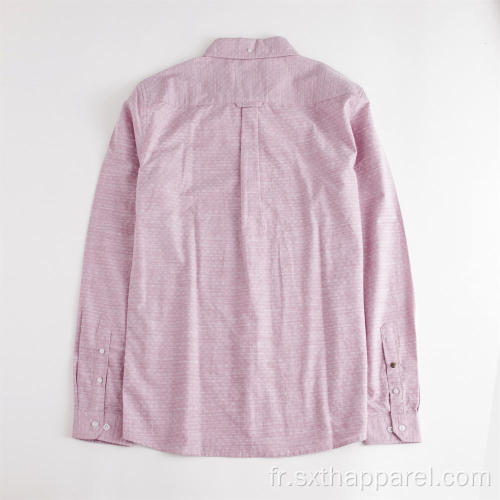 Chemise Dobby Rose à Manches Longues pour Homme